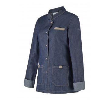VESTE DE CUISINE FEMME MONGE BLEU JEAN - LAFONT