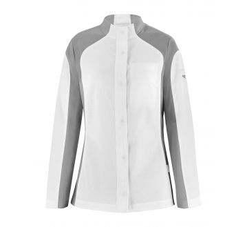 Veste de cuisine pour femme Lafont - 27EMULSION blanc et gris
