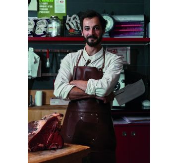 TABLIER DE CUSINE CUIR CORIUM MARRON - LAFONT