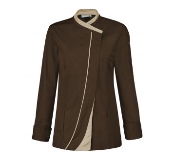 Veste de cuisine pour femme à manches longues Lafont - 27SAFFRON chocolat