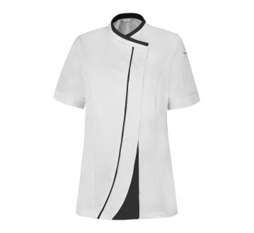 Veste de cuisine pour femme Lafont - 27GINSENG blanc et noir