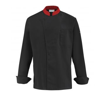 Veste de cuisine pour homme Lafont - 27CABBAGE noir et rouge