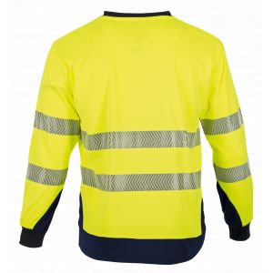 TEE-SHIRT HV CLARTE MANCHE LONGUES ANTI-UV JAUNE/MARINE - LMA 2