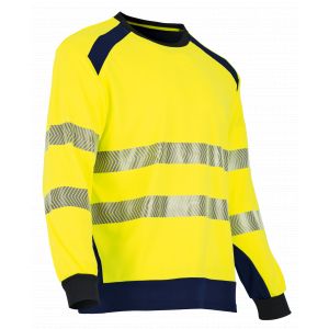 TEE-SHIRT HV CLARTE MANCHE LONGUES ANTI-UV JAUNE/MARINE - LMA