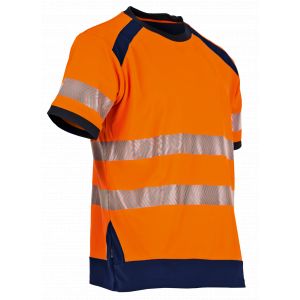 TEE-SHIRT HAUTE VISIBILITE LAMPION ANTI-UV ORANGE/MARINE - LMA