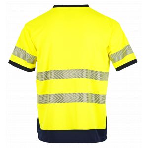 TEE-SHIRT HAUTE VISIBILITE HALOGENE ANTI-UV JAUNE/MARINE - LMA 2
