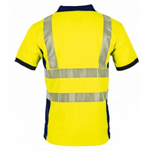 POLO HAUTE VISIBILITE VISION ANTI-UV JAUNE/MARINE - LMA 2