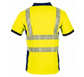 POLO HAUTE VISIBILITE VISION ANTI-UV JAUNE/MARINE - LMA