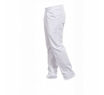 PANTALON CUISINIER P/C BLANC ELASTIQUE TAILLE - 15B240 - PBV