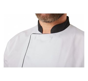 VESTE CUISINE MIXTE M.COURTES BLANC/NOIR VALIN PC PRESSIONS - PBV