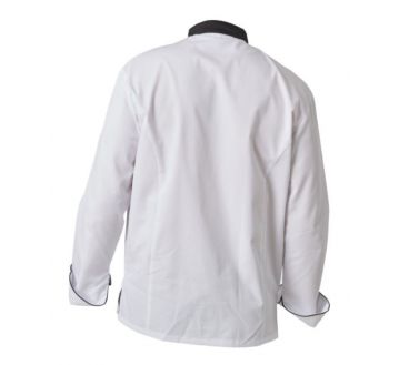VESTE CUISINE MIXTE BLANC/NOIR VENIS P/C PRESSIONS - PBV