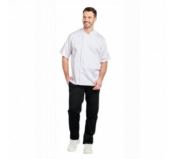 Veste de cuisinier à manches courtes et pressions PBV - 2717A110
