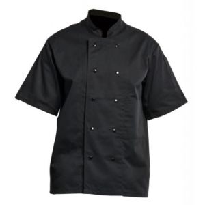 Veste de cuisinier à pressions et manches courtes PBV - 2717BPN