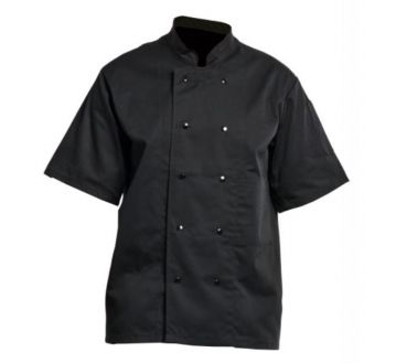 Veste de cuisinier à pressions et manches courtes PBV - 2717BPN