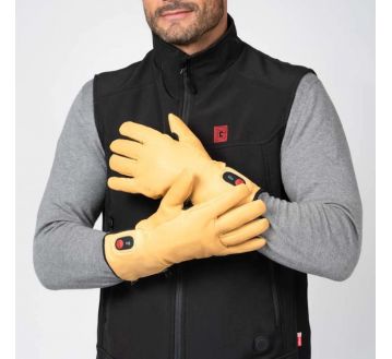 GANTS DE TRAVAIL CHAUFFANTS CUIR HYDROFUGE  RENFORT GP01 G-HEAT