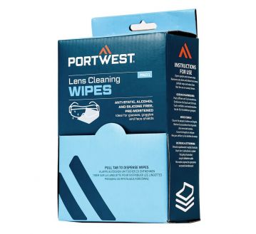 BOITE DE 100 LINGETTES NETTOYANTES LUNETTES PA01 - PORTWEST