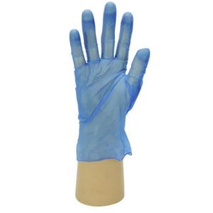CARTON 10 BOITES 100 GANTS VINYLE BLEU NON POUDRES - GD13 - HPC 2