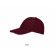 casquette 6 panneaux buffalo sols bordeaux vue de profil