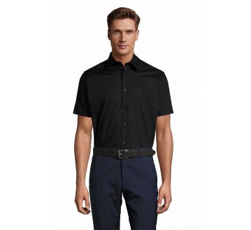 CHEMISE HOMME MANCHES COURTES BROADWAY STRETCH...