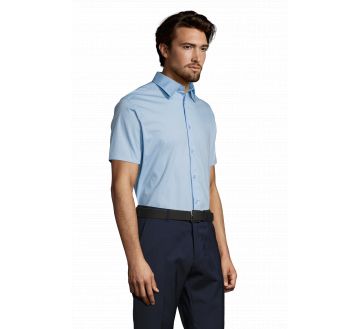 CHEMISE HOMME MANCHES COURTES BROADWAY STRETCH...