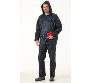 Ensemble de pluie (veste + pantalon) NYLON marine