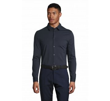 CHEMISE HOMME MANCHES LONGUES BALTHAZAR - bleu nuit