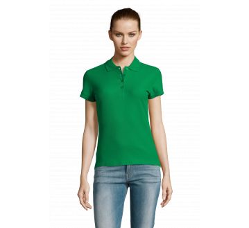POLO FEMME PASSION MANCHES COURTES VERT PRAIRIE- SOL'S