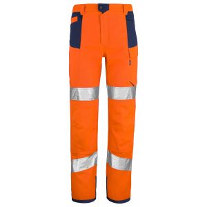 Pantalon haute visibilité poches genoux orange/marine de la marque Lafont