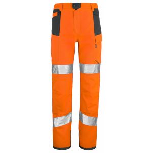 Pantalon haute visibilité poches genoux orange/marine de la marque Lafont 2