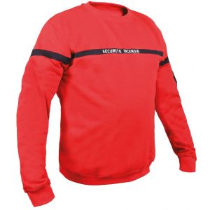 SWEAT-SHIRT DE TRAVAIL "SECURITE INCENDIE" ROUGE SWEBSC -...