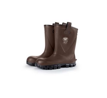 Demi-bottes de sécurité fourrées étanches de la marque BEKINA RigliteX coloris brun