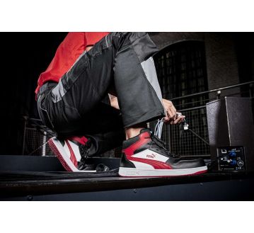 CHAUSSURES SECURITE FRONCOURT 630050 BLK/WHT/RED MID S3 ESD - PUMA
