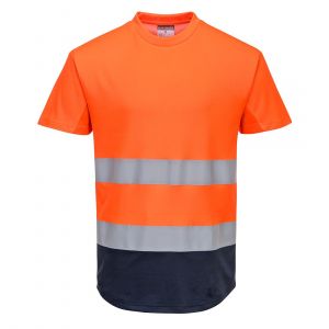 TEE-SHIRT HAUTE VISIBILITE RESPIRANT BI-COLORE C395 orange portwest