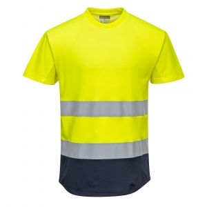 TEE-SHIRT HAUTE VISIBILITE RESPIRANT BI-COLORE C395 orange portwest 2