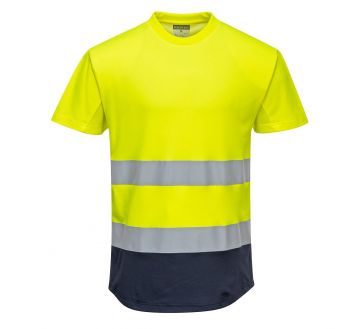 TEE-SHIRT HAUTE VISIBILITE RESPIRANT BI-COLORE...