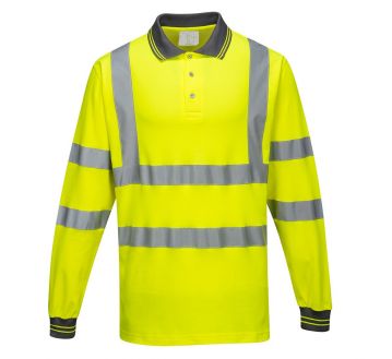 POLO MANCHES LONGUES HAUTE VISIBILITE COTON...