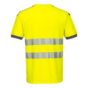 T-shirt haute visibilité anti-UV PORTWEST - Jaune/Gris face 2