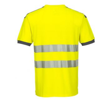T-shirt haute visibilité anti-UV PORTWEST - Jaune/Gris dos