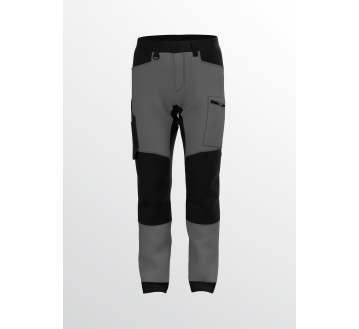 PANTALON DE TRAVAIL E-STRETCH GRIS/NOIR OEKOTEX...