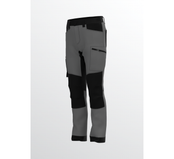 PANTALON DE TRAVAIL E-STRETCH GRIS/NOIR OEKOTEX...
