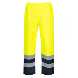 PANTALON PLUIE HAUTE VISIBILITE OXFORD/PU JAUNE/MARINE