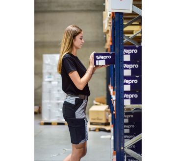 BERMUDA DE TRAVAIL - COTÉ PORTÉ - E-SUNNY GRIS/NOIR STRETCH OEKOTEX - EPIC