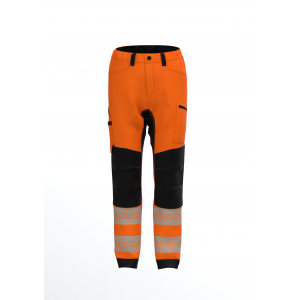 PANTALON DE TRAVAIL HV E-STRETCH ORANGE/NOIR OEKOTEX - EPIC