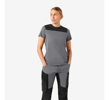 TEE-SHIRT FHB gris FEMME KIRA RESPIRANT OEKO-TEX