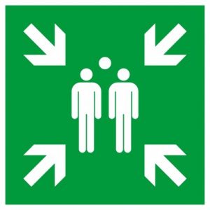 PANNEAU PVC "POINT RASSEMBLEMENT" 200X200MM