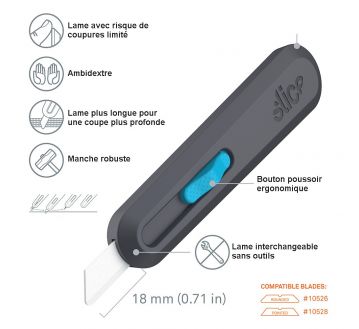 CUTTER RETRACTABLE AMBIDEXTRE LAME CERAMIQUE UTILITY 10558 - SLICE