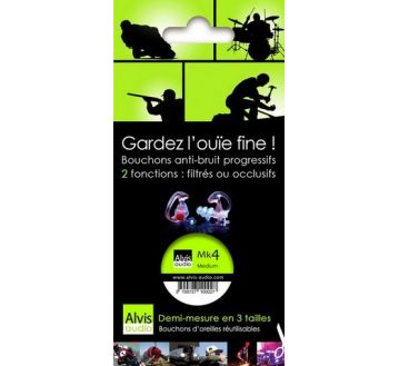 BOUCHONS AUDIO ANTI-BRUIT MK4 ATTENUATION RENFORCEE ALVIS