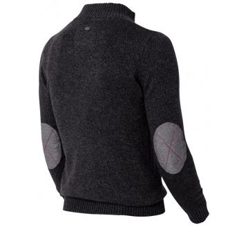 PULL TRAVAIL DENIM COL MONTANT GRIS 100% COTON...