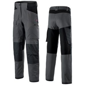 Pantalon chantier femme écoresponsable de la marque Lafont gamme SENS coloris gris/noir