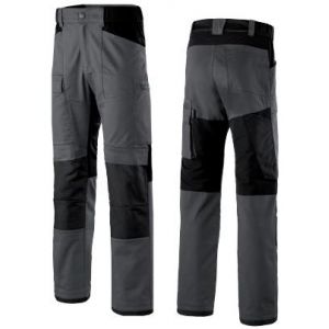 Pantalon de travail homme chantier de la marque LAFONT gamme SENS coloris gris/noir